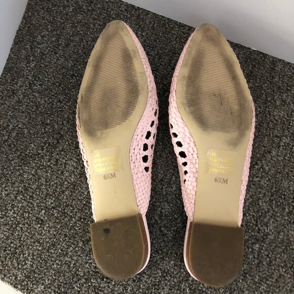 Talbots Pink Backless Basketweave Flats - Picture 3 of 3